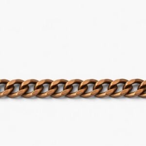 Vintage Solid Copper Curb Chain Bracelet Classic Heavy Link